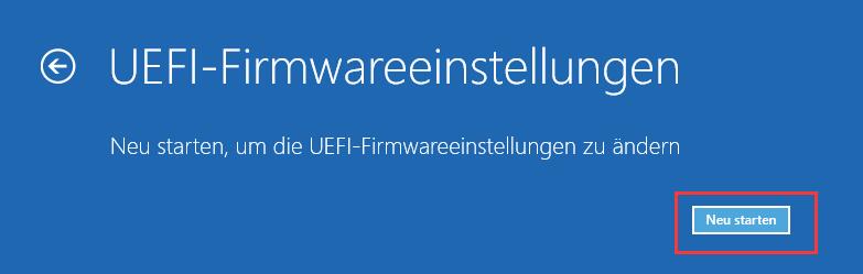 UEFI-Firmwareeinstellungen