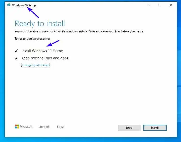 Nutze Windows 10-Dateien zur Installation von Windows 11