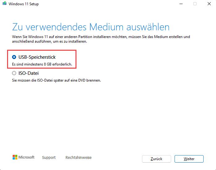 Installationsmedien für Windows 11